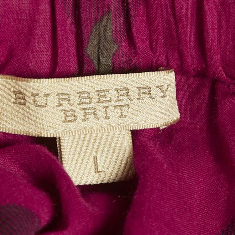 Pre Owned Burberry Brit Pink Tartan Check Cotton Mini Dress L