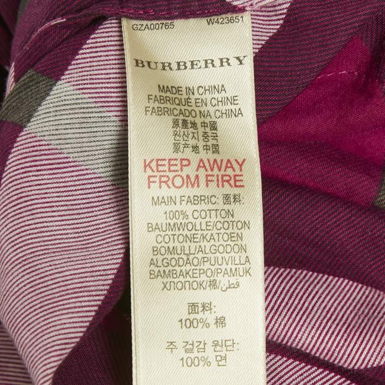 Pre Owned Burberry Brit Pink Tartan Check Cotton Mini Dress L