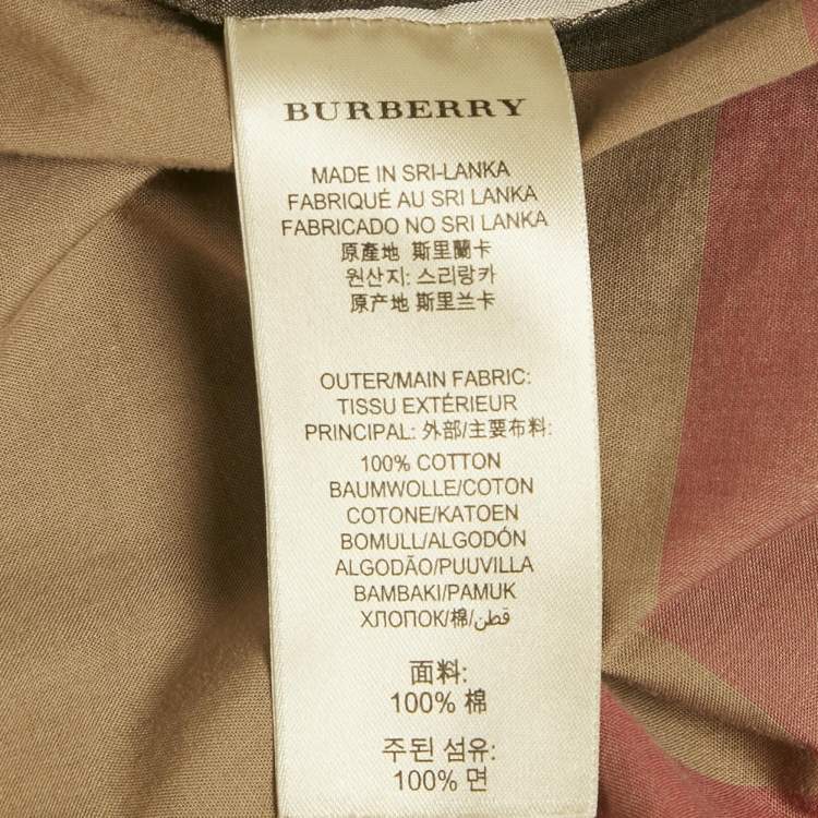 Pre Owned Burberry Brit Beige Nova Check Cotton Long Sleeve Top S