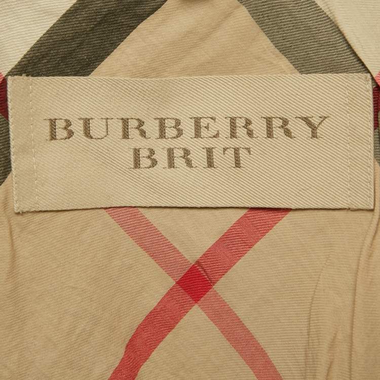 Pre Owned Burberry Brit Black Wool Single Breasted Long Jacket S
