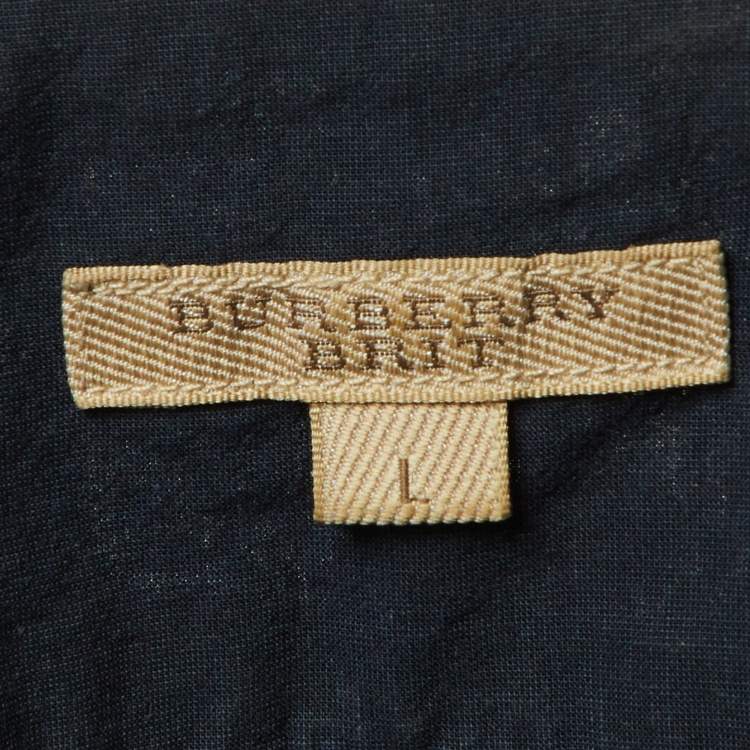 Pre Owned Burberry Brit Grey Checked Cotton Tunic L  