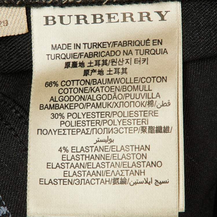 Pre Owned Burberry Brit Black Coated Denim Skinny Leg Jeans M/Waist 30"