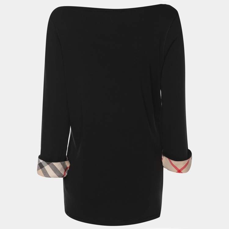 مملوكة مسبقًا Burberry Brit Black Jersey Long Sleeve Top XL