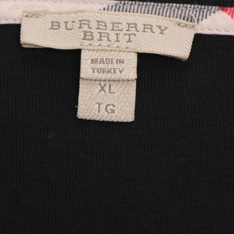 مملوكة مسبقًا Burberry Brit Black Jersey Long Sleeve Top XL