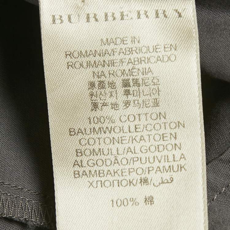 Pre Owned Burberry Brit Black/Grey Checkered Print Cotton Shirt XS 