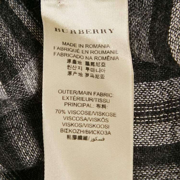 Pre Owned Burberry Brit Monochrome Checks Crepe Tunic S