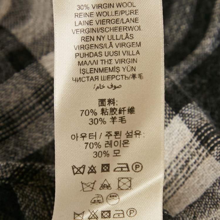 Pre Owned Burberry Brit Monochrome Checks Crepe Tunic S