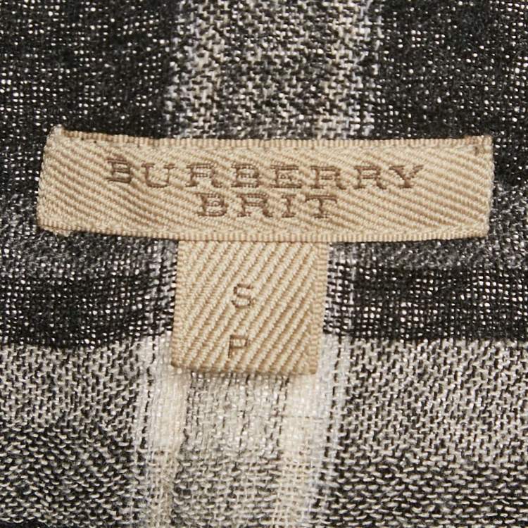 Pre Owned Burberry Brit Monochrome Checks Crepe Tunic S
