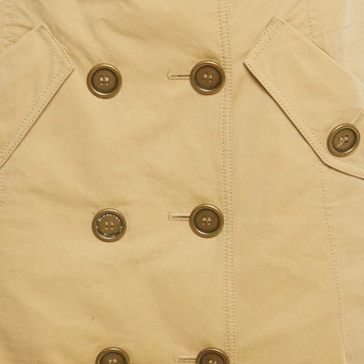 Pre Owned Burberry Brit Beige Cotton Belted Mini Skirt S