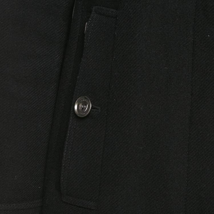 Pre Owned Burberry Brit Black Wool Blend Short Coat S 