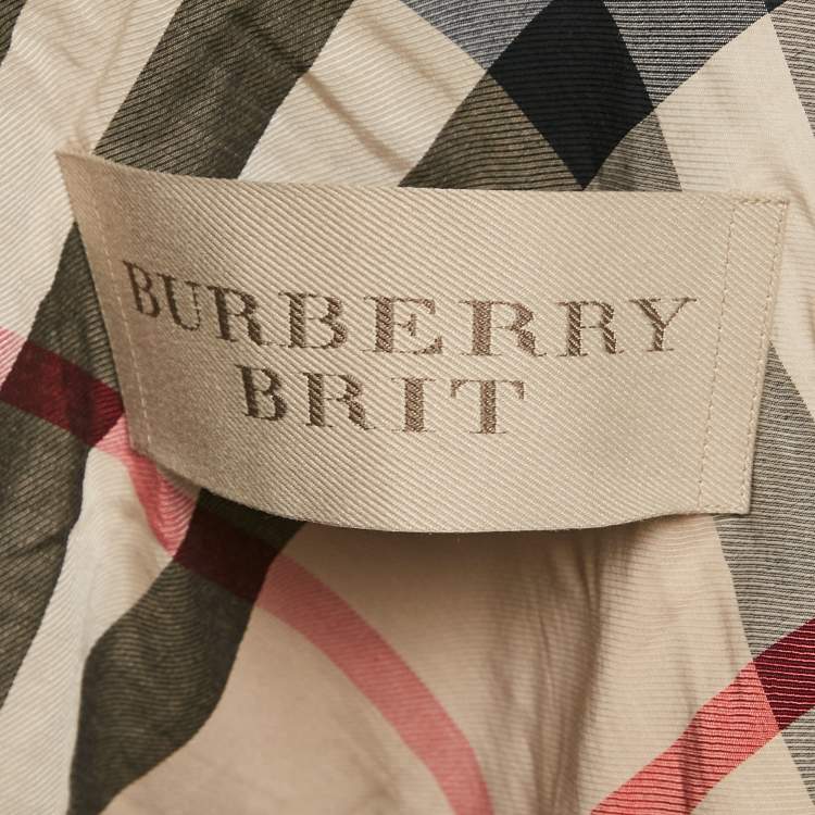 Pre Owned Burberry Brit Black Wool Blend Short Coat S 