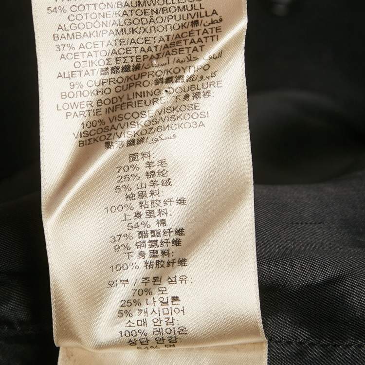 Pre Owned Burberry Brit Black Wool Blend Short Coat S 