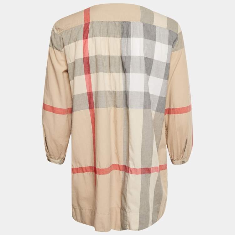 Pre Owned Burberry Brit Brown Checked Cotton Tunic XS