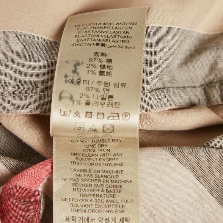 Pre Owned Burberry Brit Brown Checked Cotton Tunic XS