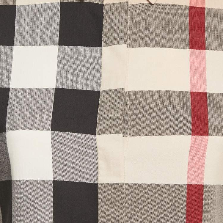 Pre Owned Burberry Brit Beige Checkered Print Cotton Shirt S 
