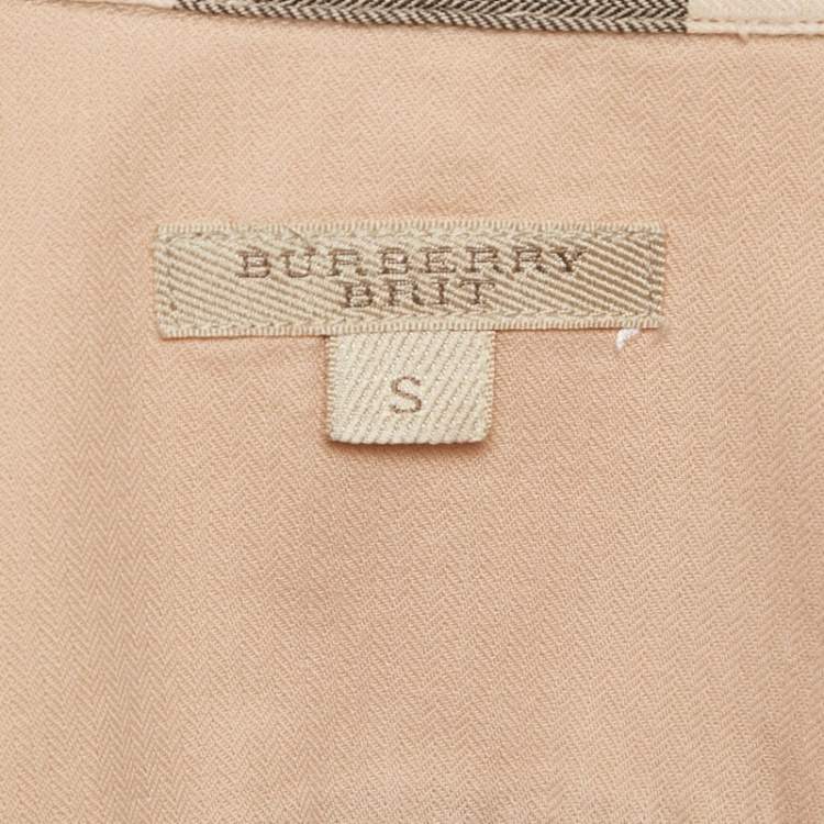 Pre Owned Burberry Brit Beige Checkered Print Cotton Shirt S 