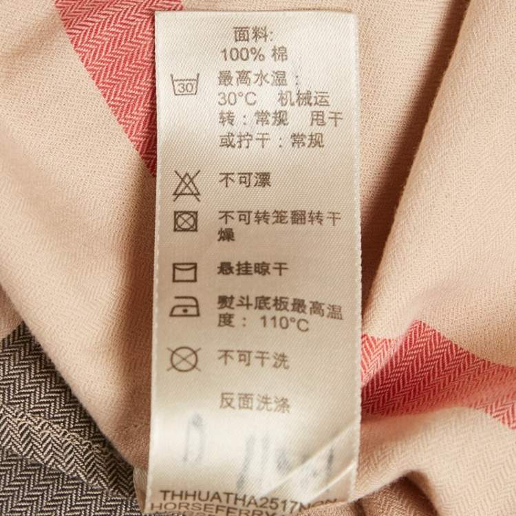 Pre Owned Burberry Brit Beige Checkered Print Cotton Shirt S 