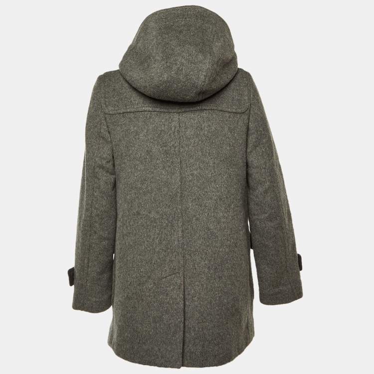 مملوكة مسبقًا Burberry Brit Grey Wool Hooded Toggle Coat M