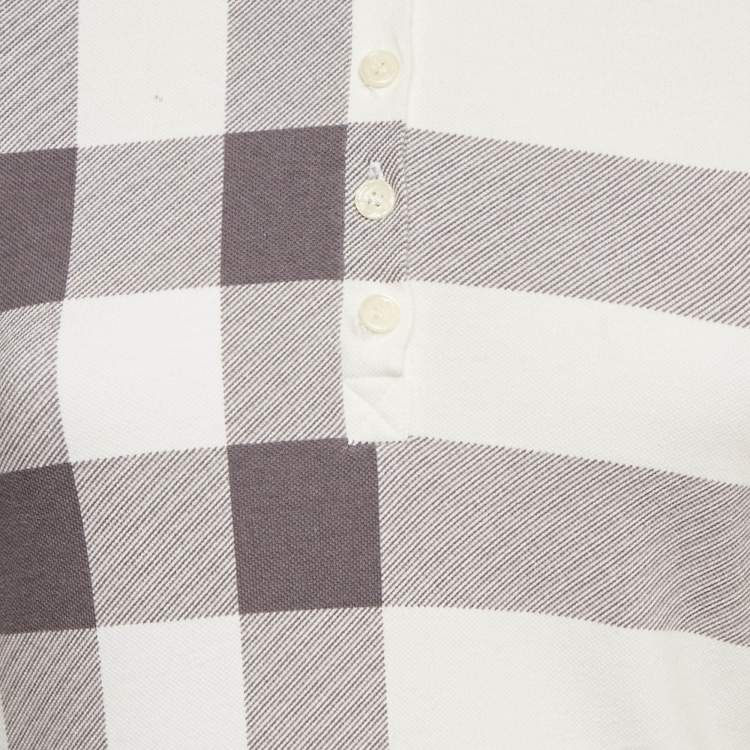 Pre Owned Burberry Brit White checked Cotton Polo T-Shirt S
