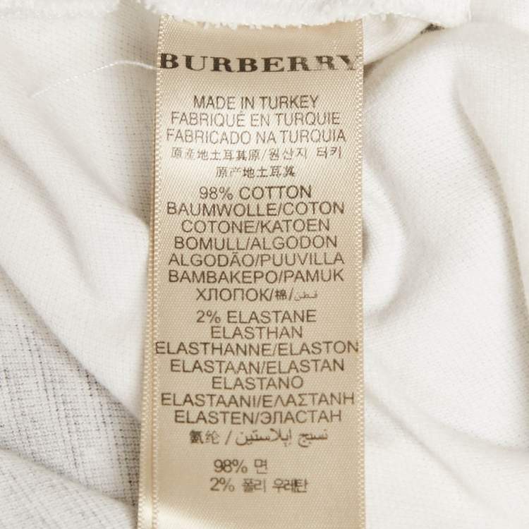 Pre Owned Burberry Brit White checked Cotton Polo T-Shirt S