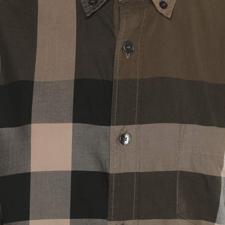 Pre Owned Burberry Brit Beige/Khaki Checked Cotton Long Sleeve Shirt XS