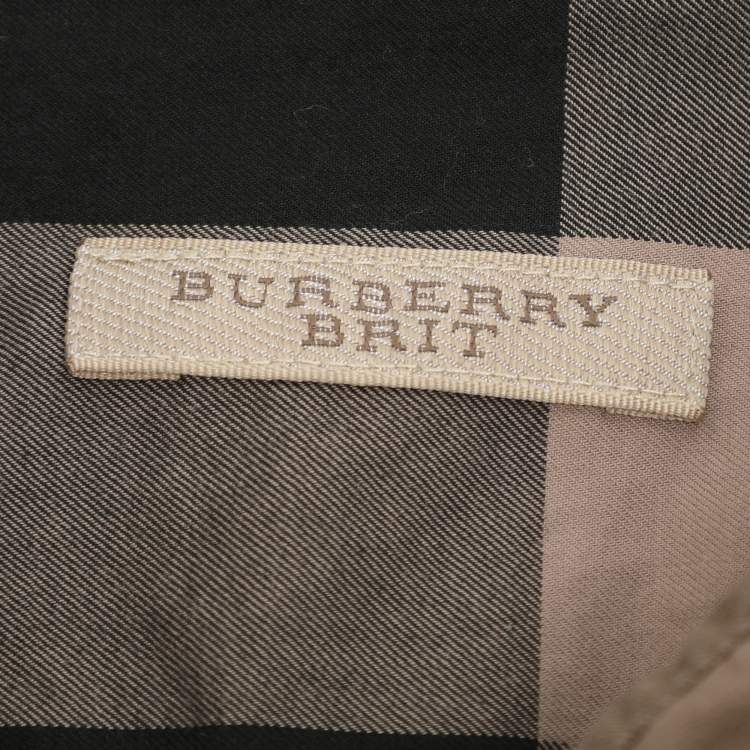 Pre Owned Burberry Brit Beige/Khaki Checked Cotton Long Sleeve Shirt XS