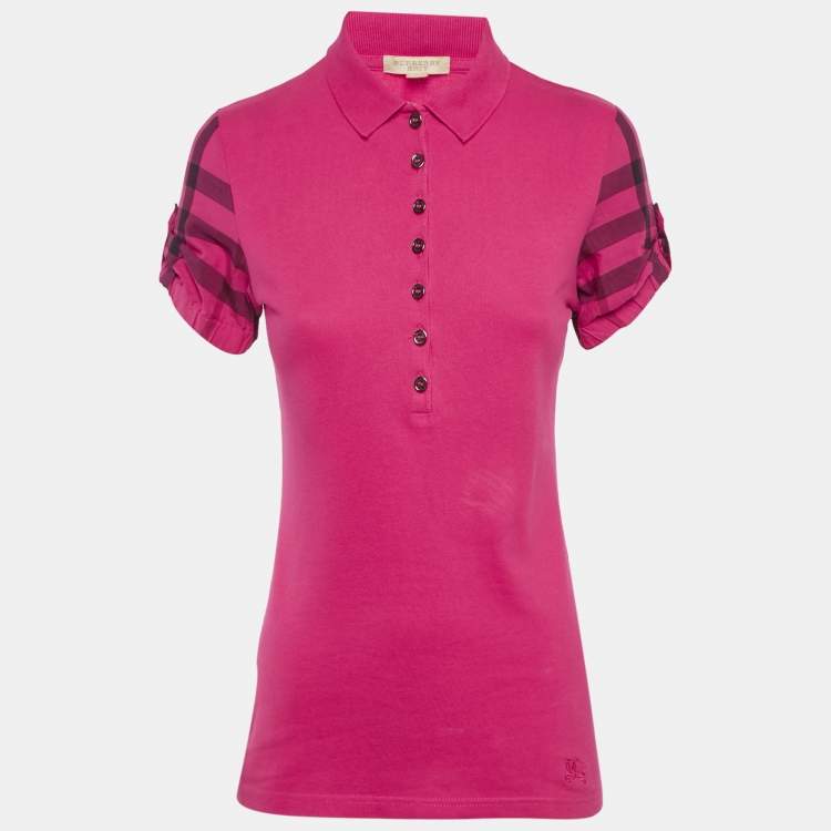 Pre Owned Burberry Brit Pink Pique Polo T-Shirt S