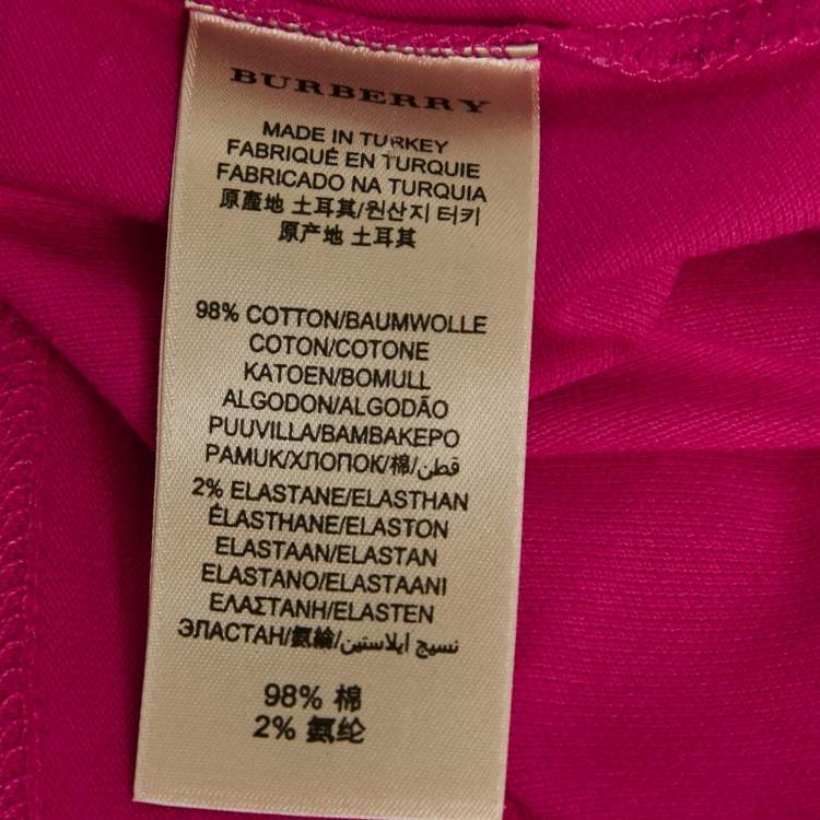 Pre Owned Burberry Brit Pink Pique Polo T-Shirt S