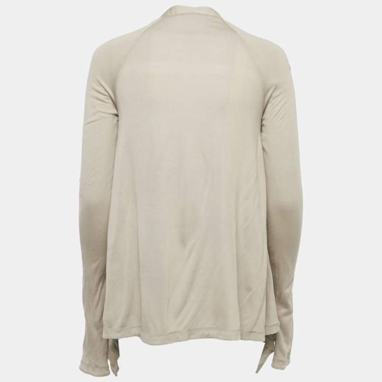 Pre Owned Burberry Brit Beige Jersey Open Front Cardigan XS