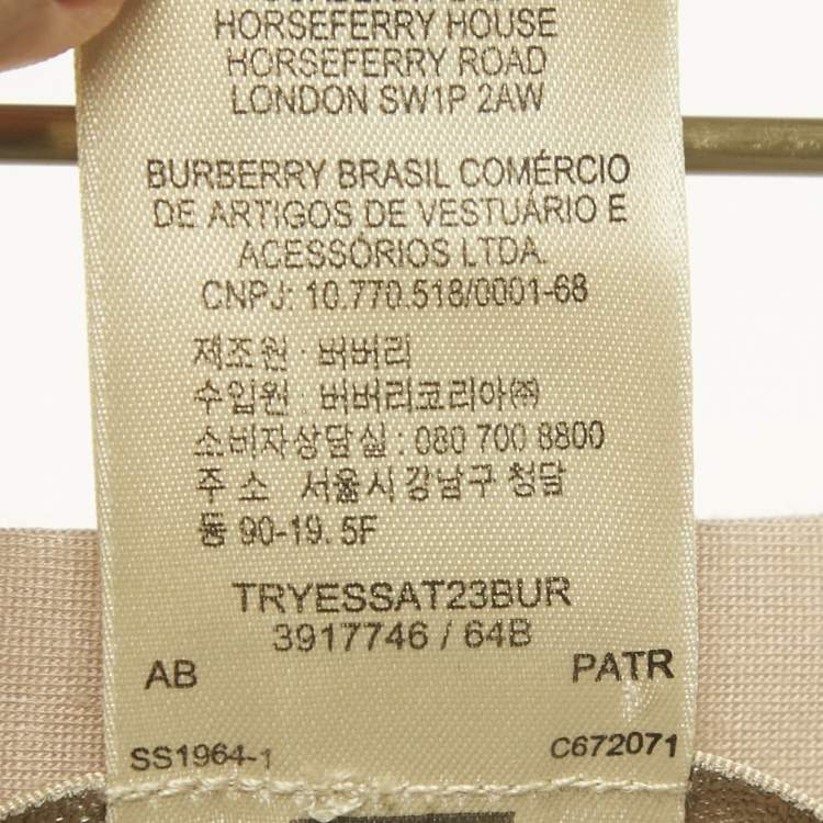 Pre Owned Burberry Brit Beige Jersey Open Front Cardigan XS