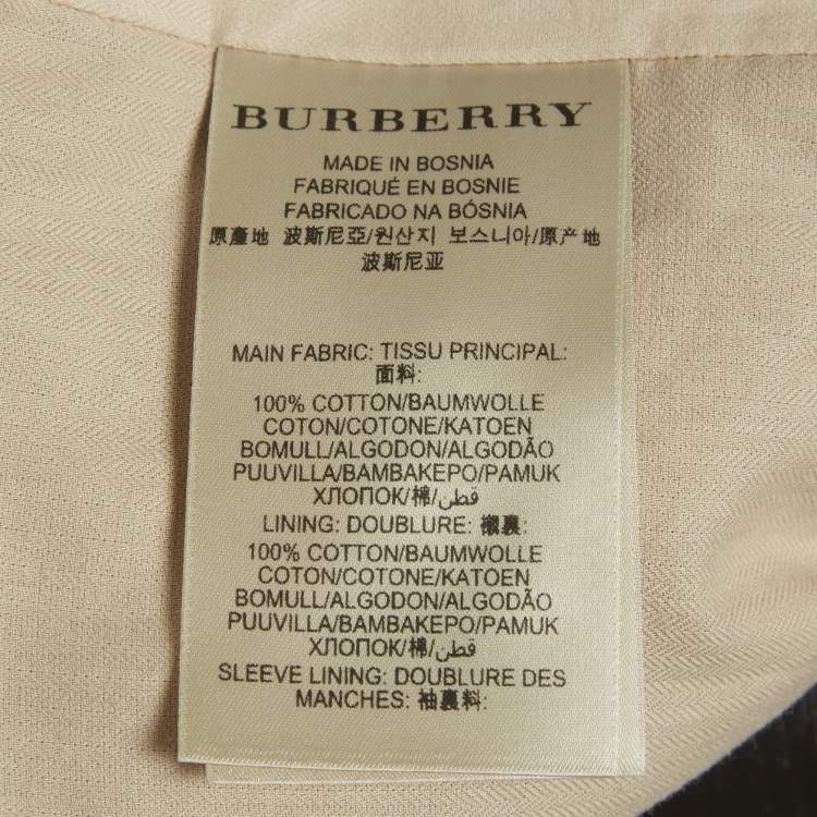 Pre Owned Burberry Brit Black Gabardine Belted Trench Coat M