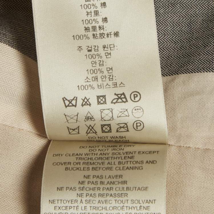 Pre Owned Burberry Brit Black Gabardine Belted Trench Coat M