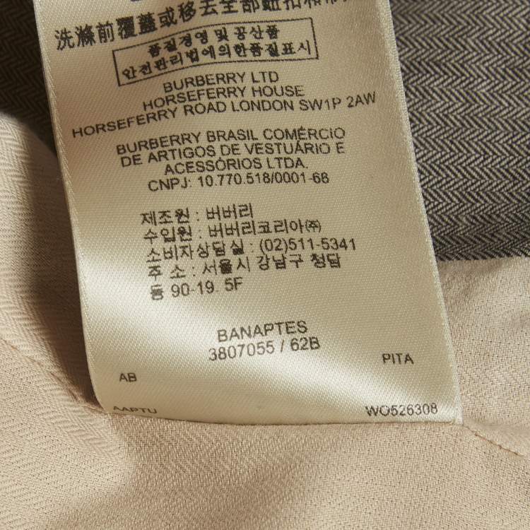 Pre Owned Burberry Brit Black Gabardine Belted Trench Coat M