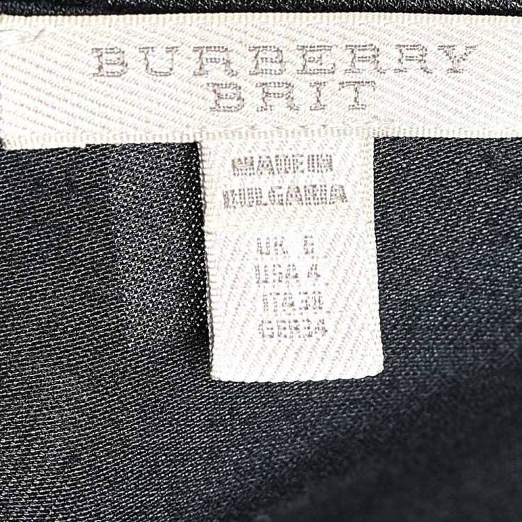 Pre Owned Burberry Brit Black Stretch Knit Short Sleeve Dress S