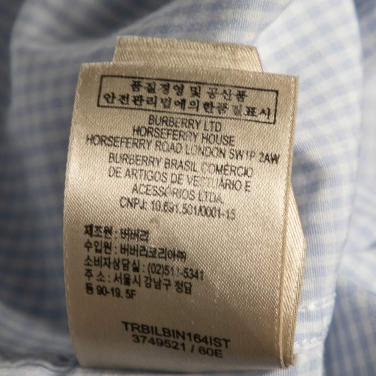 مملوكة مسبقًا Burberry Brit Blue Checkered Cotton Button Front Shirt M