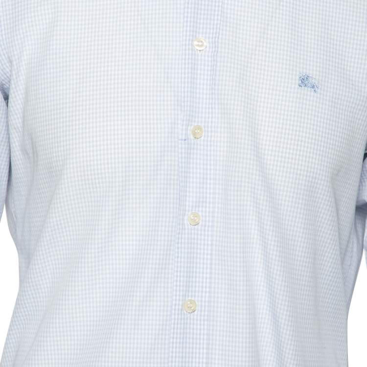 مملوكة مسبقًا Burberry Brit Blue Checkered Cotton Button Front Shirt M