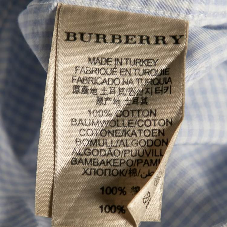 مملوكة مسبقًا Burberry Brit Blue Checkered Cotton Button Front Shirt M