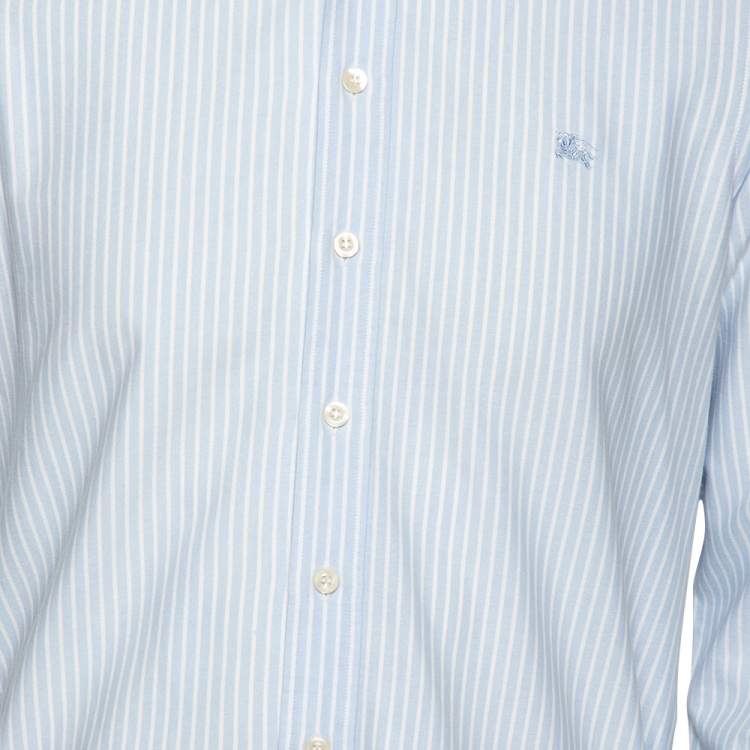 Pre Owned Burberry Brit Blue Striped Cotton Button Front Shirt S