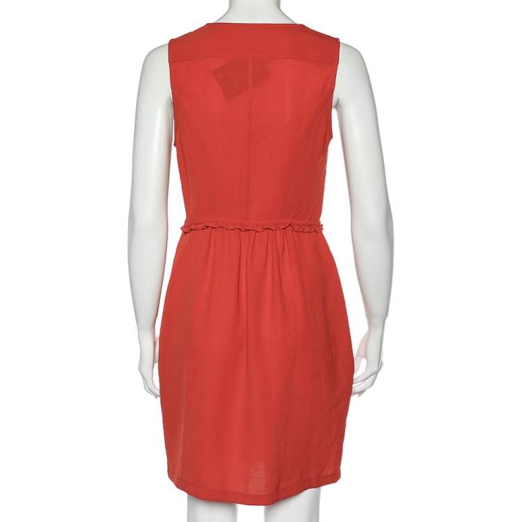 Pre Owned Burberry Brit Dark Orange Sleeveless Mini Dress S