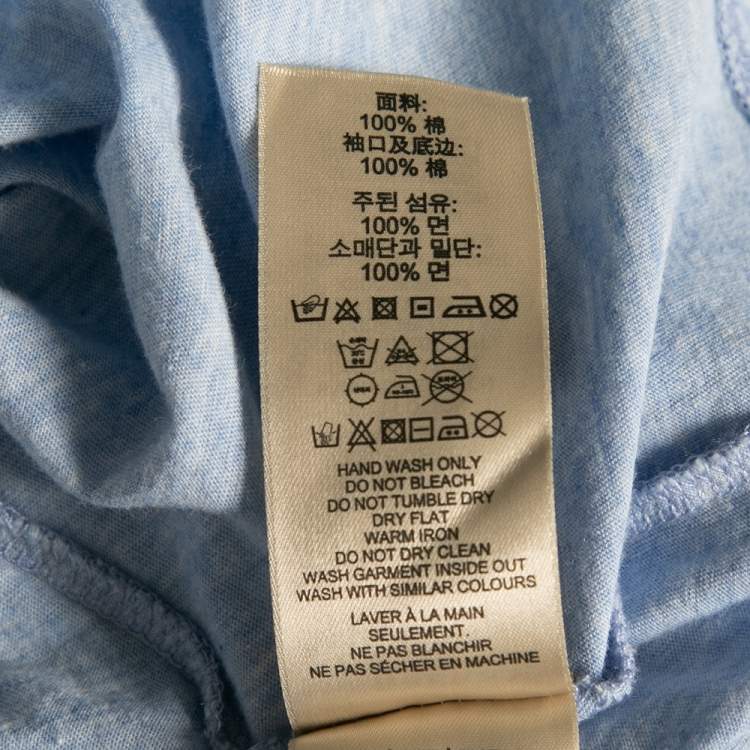 Pre Owned Burberry Brit Blue Cotton Logo Embroidered Short Sleeve T-Shirt XS