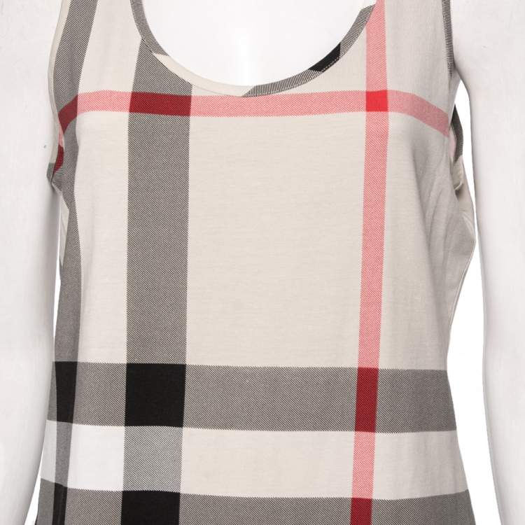مملوكة مسبقًا Burberry Brit Cream Cotton Sleeveless Top L