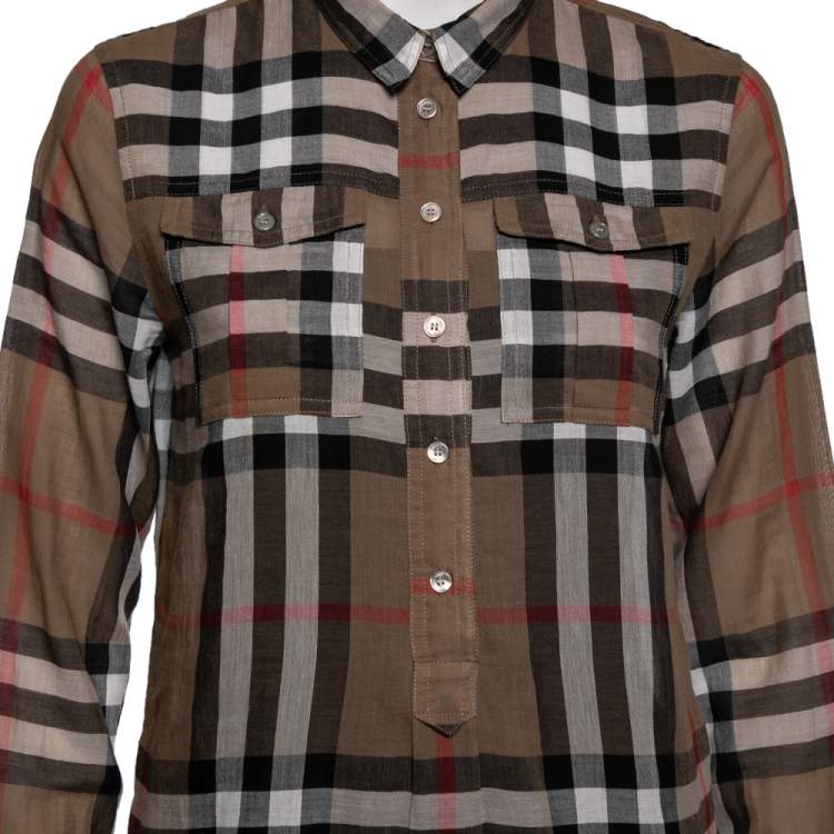 Pre Owned Burberry Brit Nova Check Cotton Shirt S