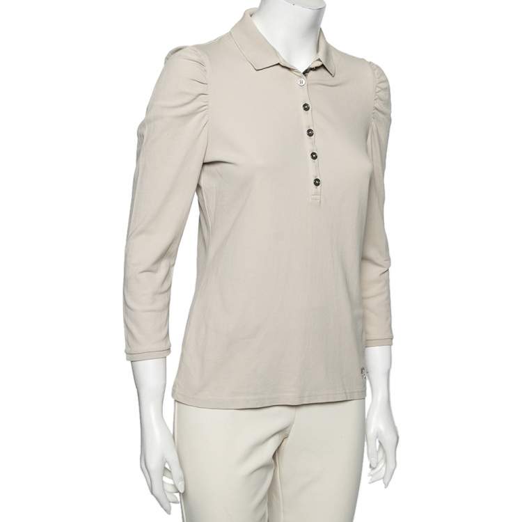 Cotton Polo Shirt in Beige - Burberry