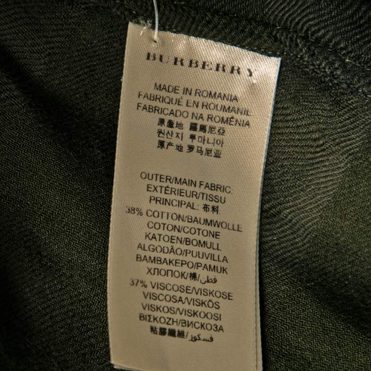 Pre Owned Burberry Brit Green Checkered Cotton Shirt M