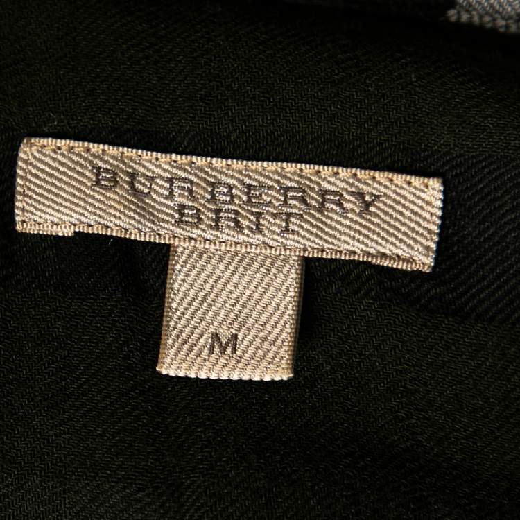 Pre Owned Burberry Brit Green Checkered Cotton Shirt M