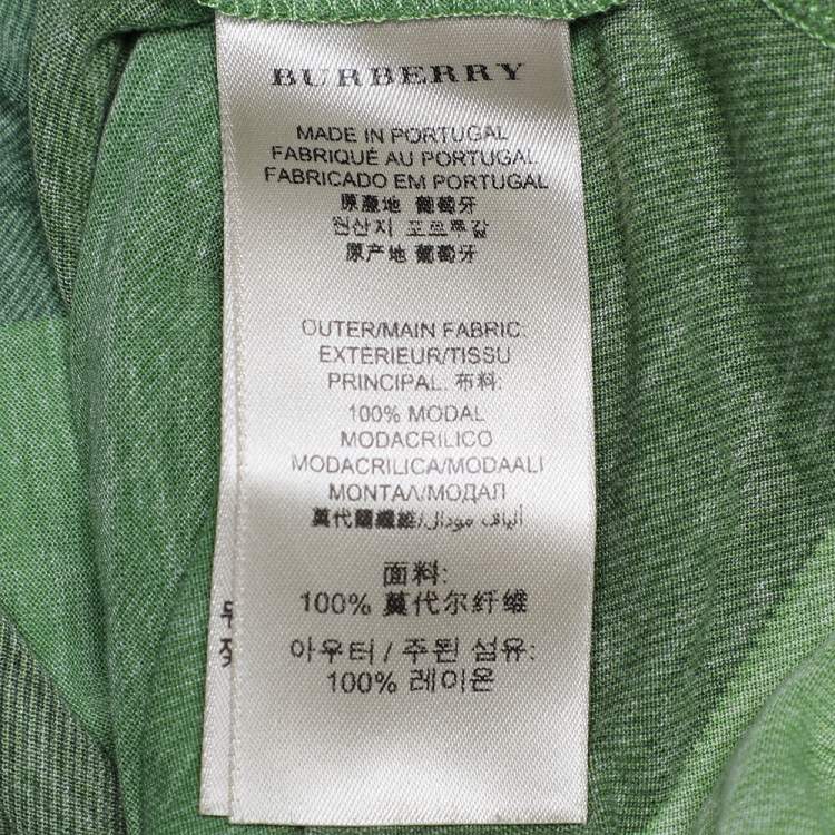 مملوكة مسبقًا Burberry Brit Green Checkered Modal Knit Round Neck T-Shirt M