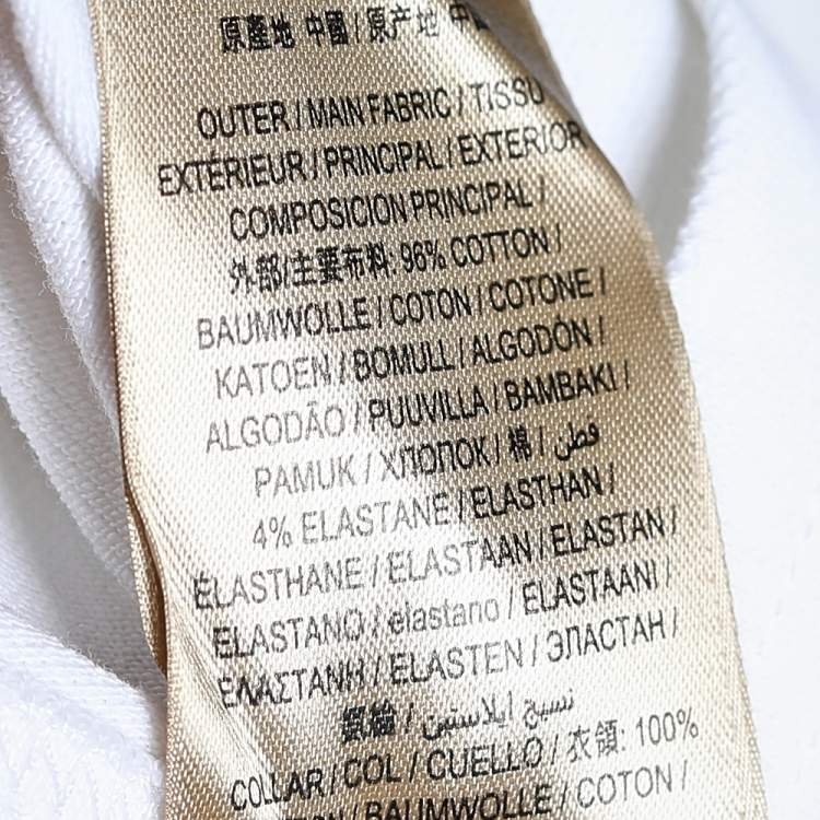 Pre Owned Burberry Brit White Cotton Checked Collar Long Sleeve T-Shirt XS