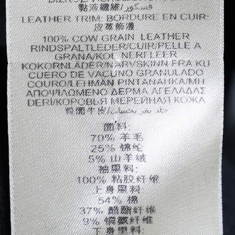 Pre Owned Burberry Brit Black Wool Double Breasted Belted Coat XS