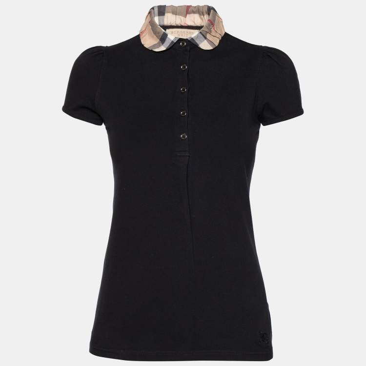 Black burberry collar shirt online