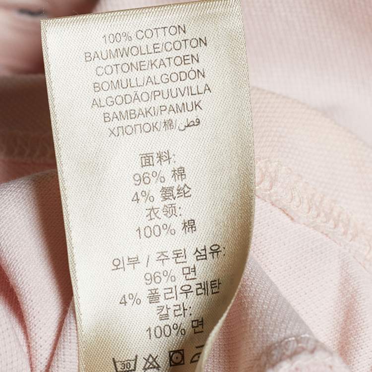 Pre Owned Burberry Brit Pink Cotton Pique Nova Check Collar Detail Polo T-Shirt M
